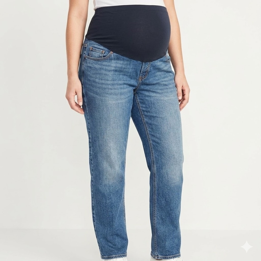 Old Navy Maternity Boyfriend Full Panel Jeans 18 Blue‎